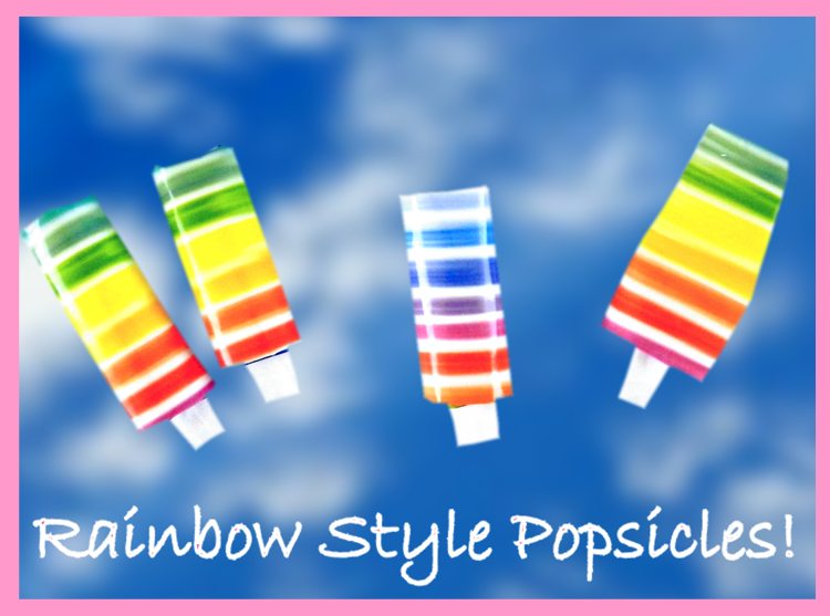 Origami Fruity Rainbow Popsicles