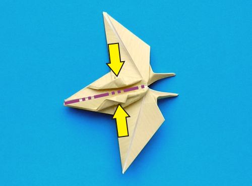 origami Pterodactyl step by step folding instructions