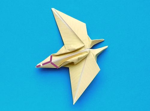 origami Pterodactyl step by step folding instructions