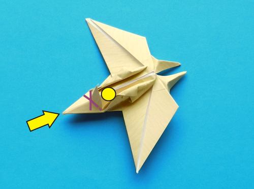 origami Pterodactyl step by step folding instructions