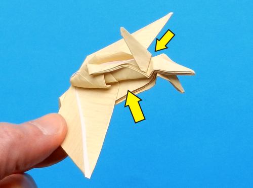 origami Pterodactyl step by step folding instructions