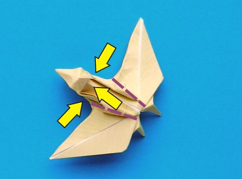 origami Pterodactyl step by step folding instructions