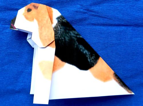 Een Beagle puppy van papier maken