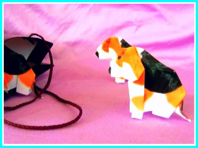 Origami Beagle puppy dogs