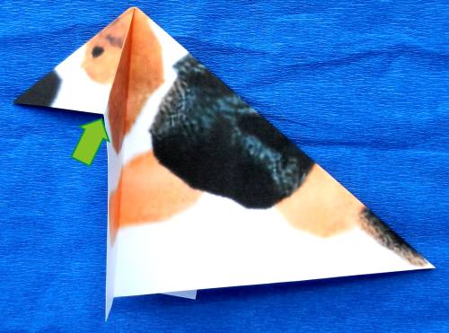 Een Beagle puppy van papier maken