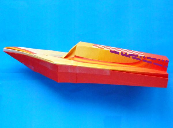 Origami speedboot vouwen