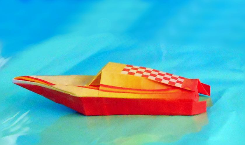 Origami speedboat