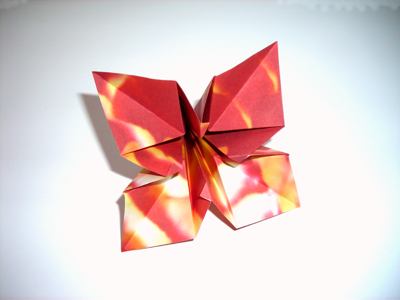 origami diagrammen voor een rode bloem