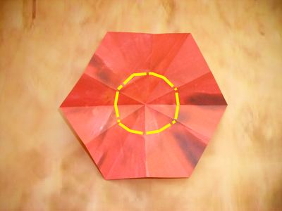 red origami flower red origami flower