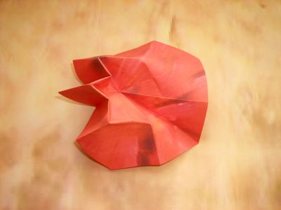 red origami flower