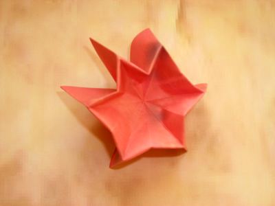 red origami flower