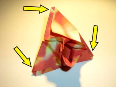 diagrams for a red origami flower