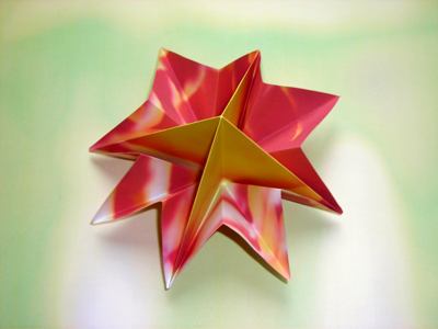 origami diagrammen voor een rode bloem