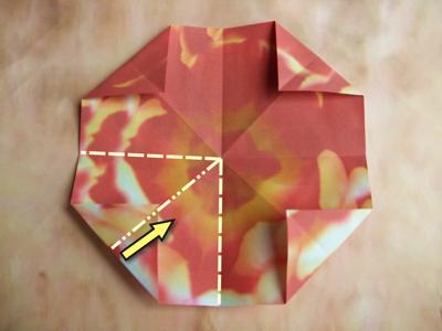 diagrammen voor een rode origami bloem