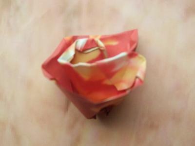 red origami flower