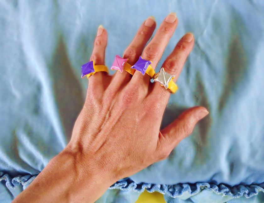 Origami diamond rings