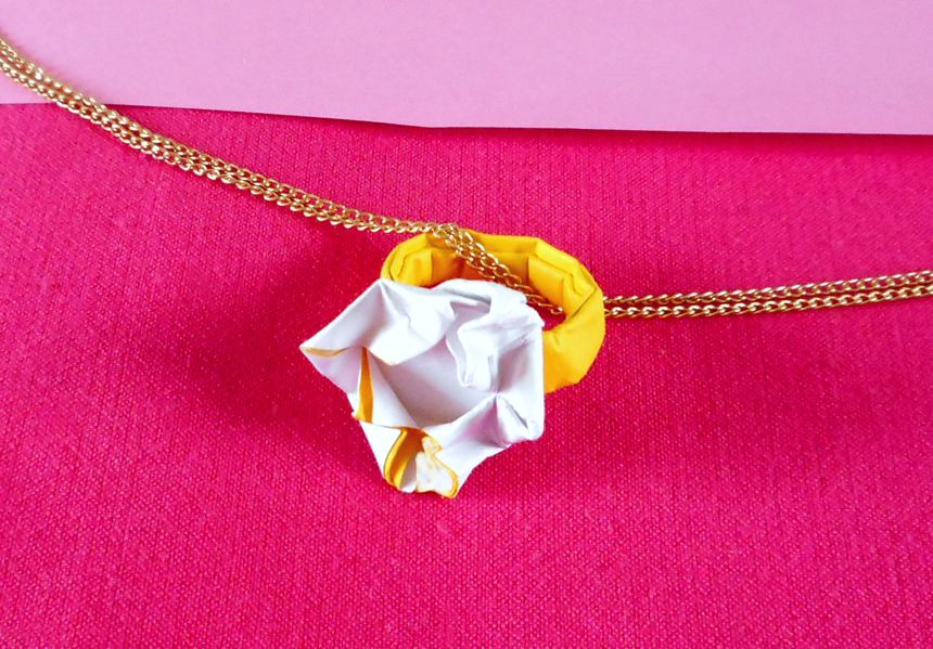 Origami ring met bloem