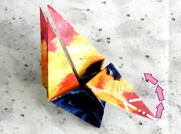 Origami haan vouwen