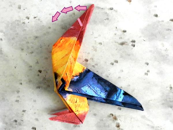 Origami haan vouwen