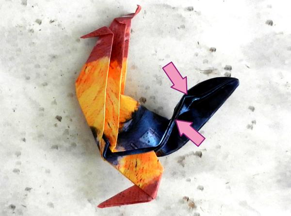 Origami haan vouwen