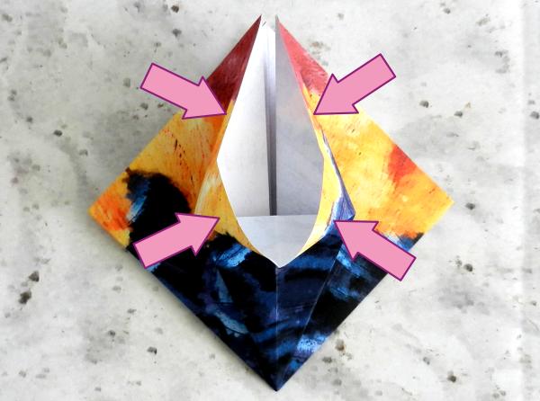 Origami haan vouwen