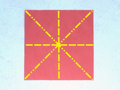 red origami paper for folding a stylish rose