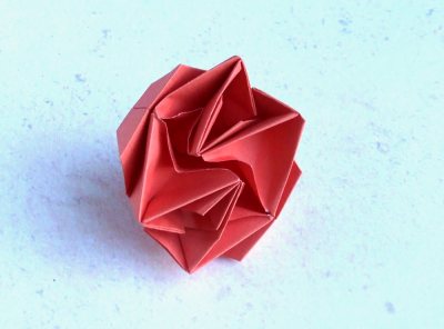 how to fold a red stylish origami rose