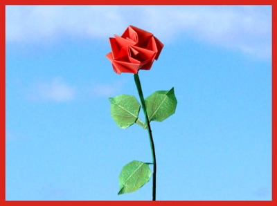 Valentine origami rose