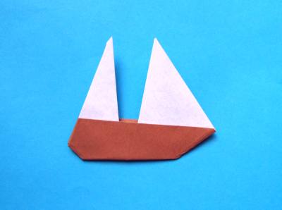 Origami sailboat