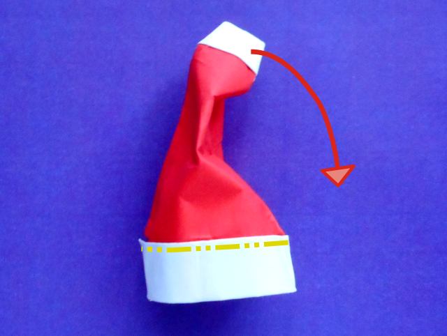 Origami kerstmuts maken