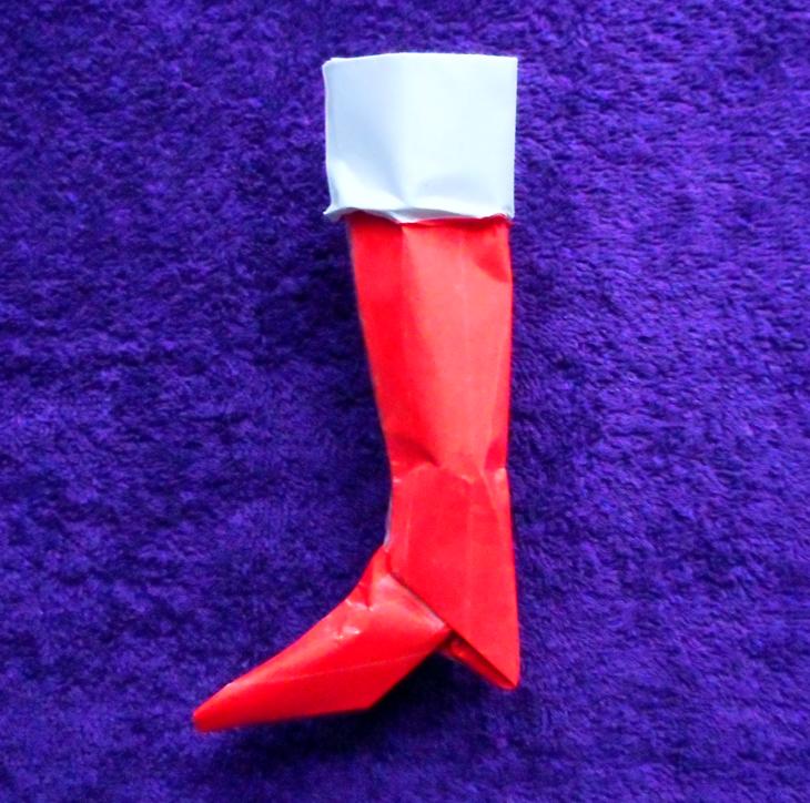 Origami Kerstlaars Origami Kerstlaars