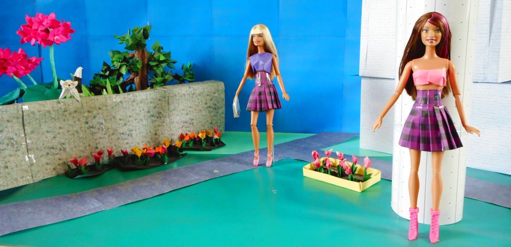 Origami high school dolls Origami high school dolls
