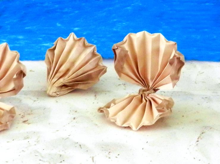 Origami schelpen Origami schelpen