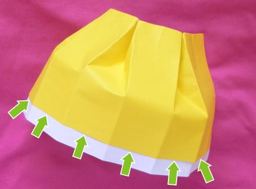 Make a paper knee length skirt