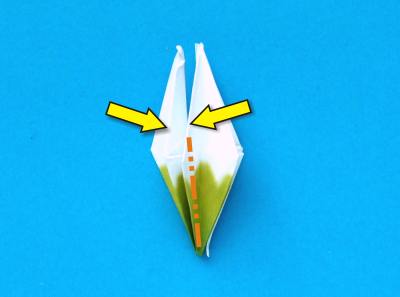 Origami sneeuwklokje vouwen