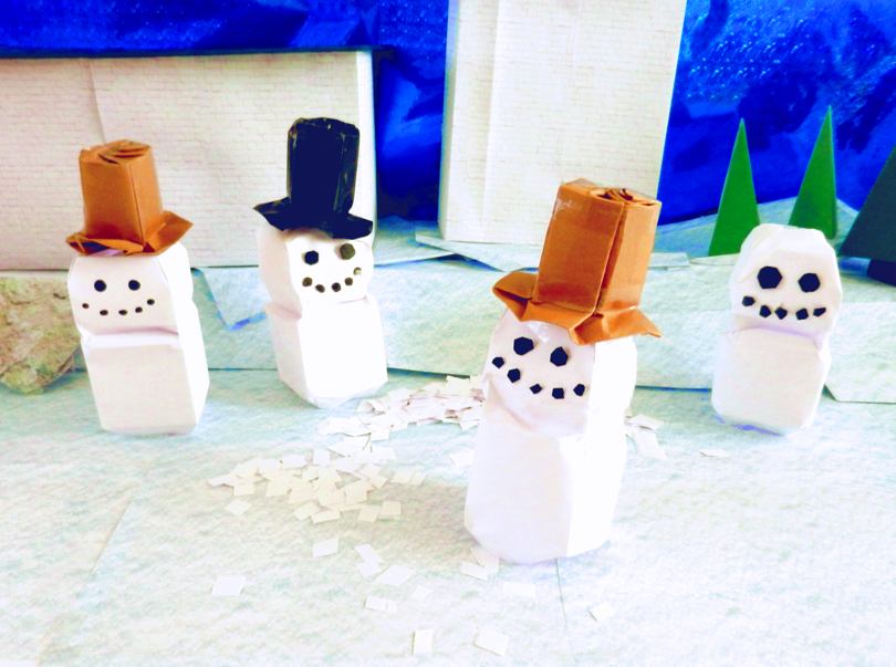 Origami snowmen