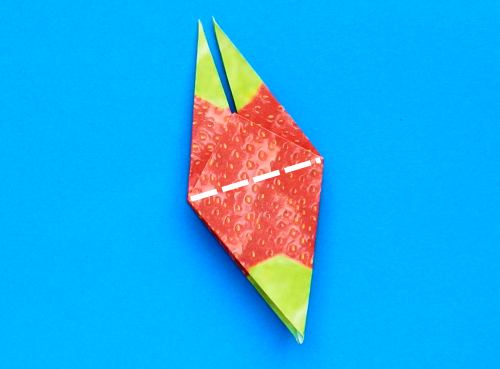 Een aardbeiensorbet maken van papier