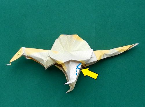 Origami Spinosaurus folding instructions