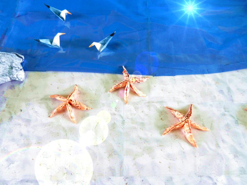Origami Starfish on the beach