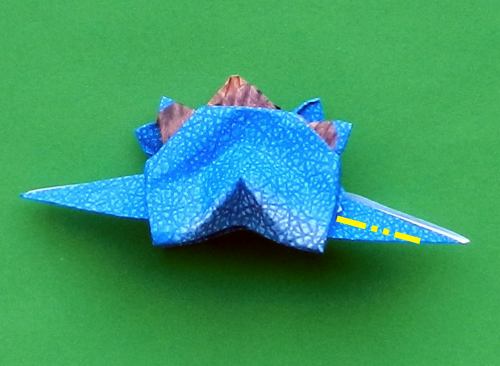 detailed instructions for folding an origami Stegosaurus