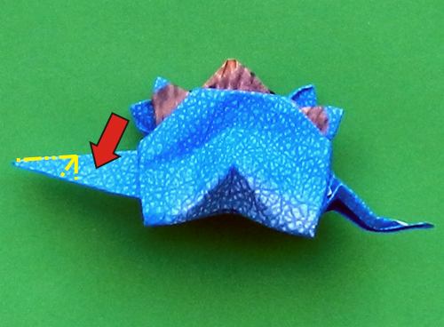 detailed instructions for folding an origami Stegosaurus