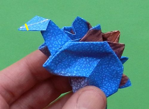 detailed instructions for folding an origami Stegosaurus