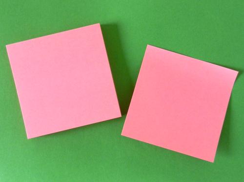 pink Sticky Note papers