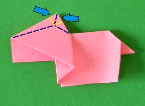 Sticky Note Origami baby pig instructions
