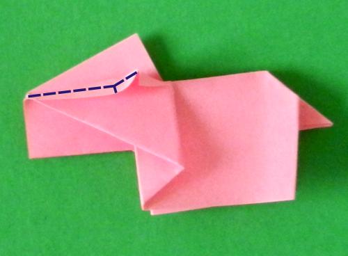 Sticky Note Origami baby pig instructions