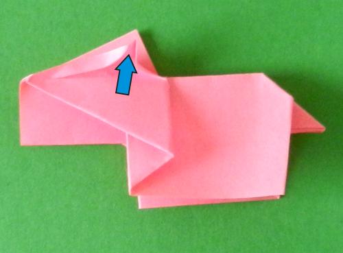 Sticky Note Origami baby pig instructions