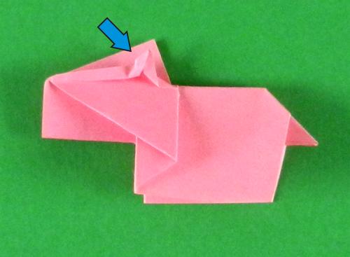 Sticky Note Origami baby pig instructions