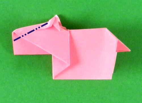 Sticky Note Origami baby pig instructions