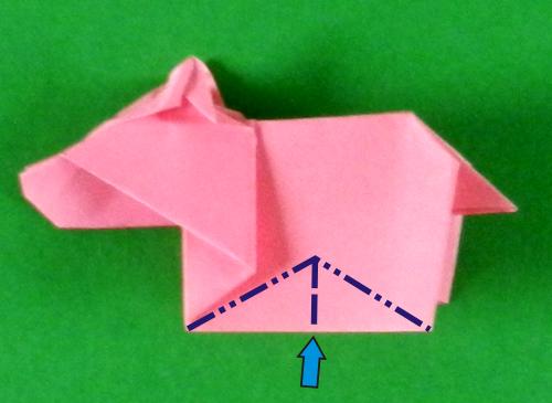 Sticky Note Origami baby pig instructions