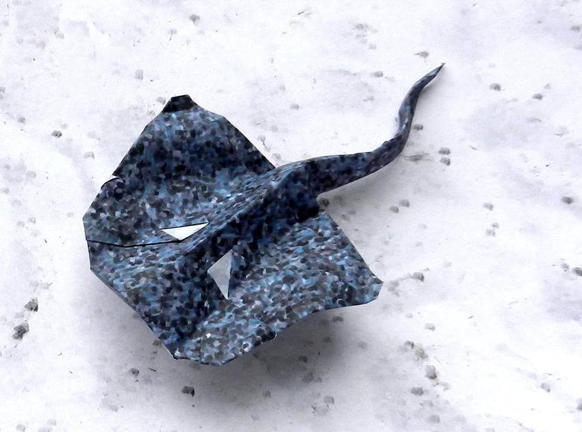 Origami pijlstaartrog Origami pijlstaartrog